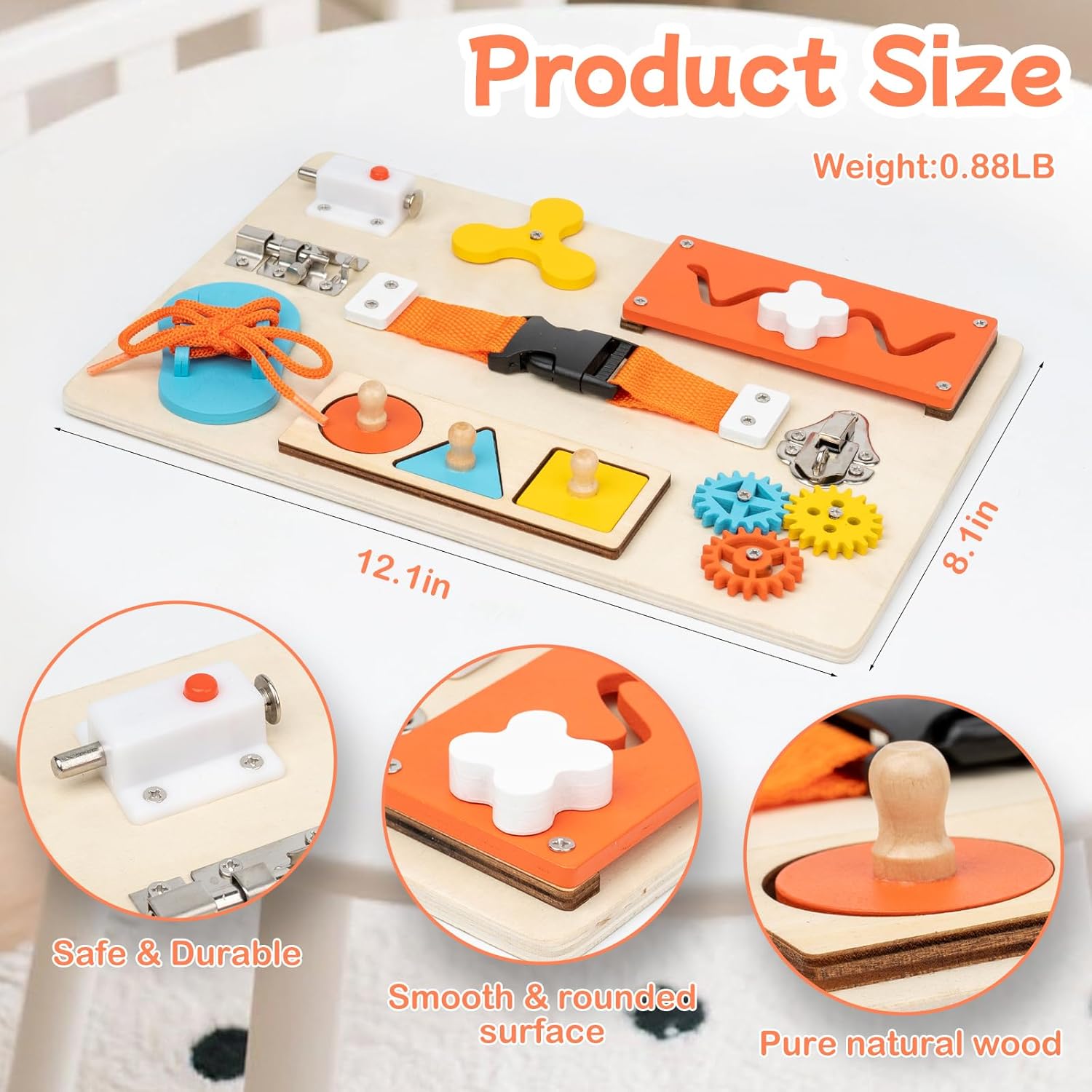 Доска Монтессори для малышей,  – обзор и цена Montessori Wooden Busy Board Toddler